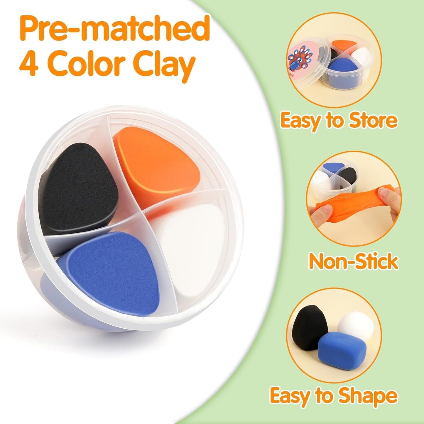Air Dry Clay Kit for Kids, 12 Animals Modeling Clay with Tutorial Cards & Video, 8 Sculpting Tools, Ultra Light, Safe & Non-Toxic, Arts and Crafts Toys Easter Gifts for Boys Girls